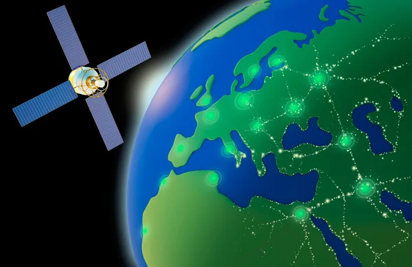 Pianeta e satellite — Foto Stock