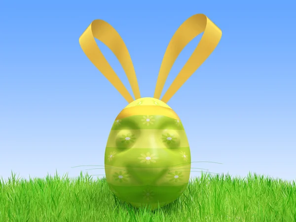 Yeşil easter egg - tavşan