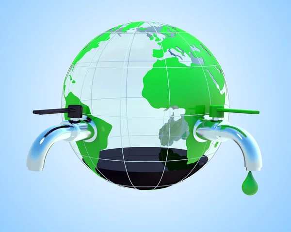 de hele wereld met kranen