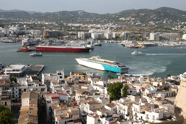 Vista aérea da cidade de Ibiza Fotos De Bancos De Imagens