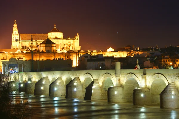A kék óra, Andalúzia, Spanyolország: Cordoba megvilágított katedrális-mecset — Stock Fotó