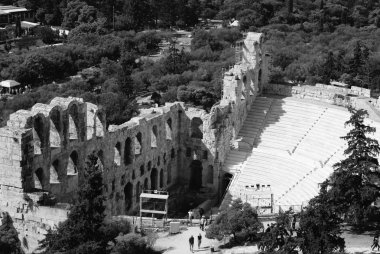 Antik odeon, herodes atticus Tiyatrosu tepe Atina, Yunanistan