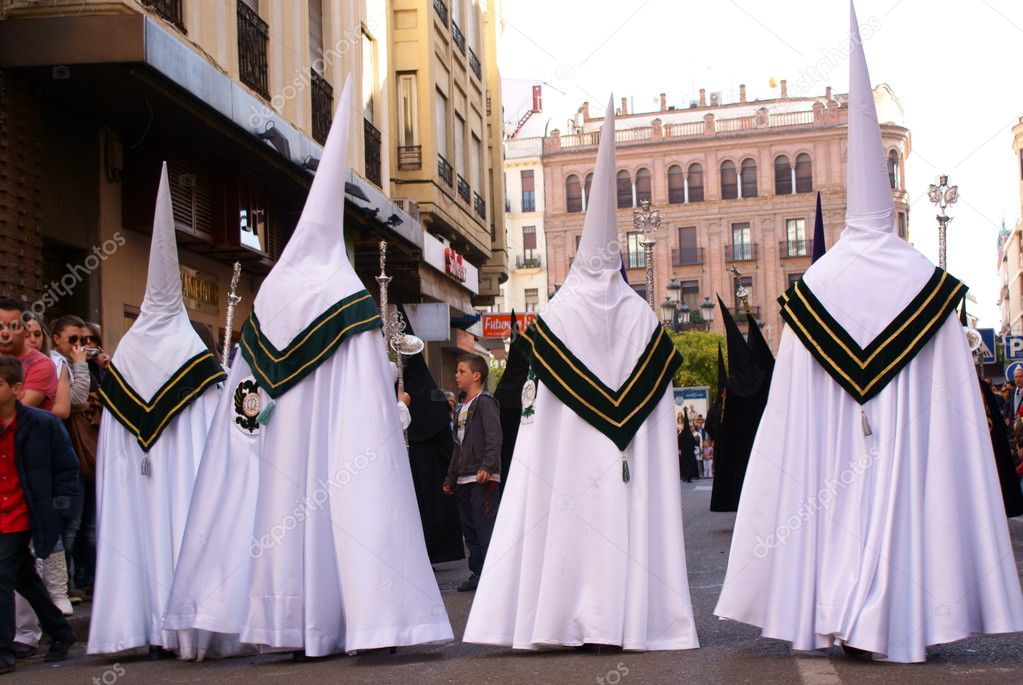 preparing for the procession at the Semana Santa (Holy Week) in Spain
