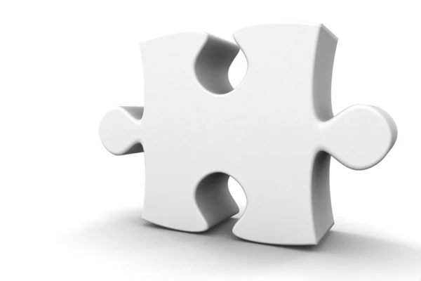3d Puzzle pezzo in bianco — Foto Stock