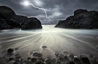 Lightning strike at Kynance Cove clipart