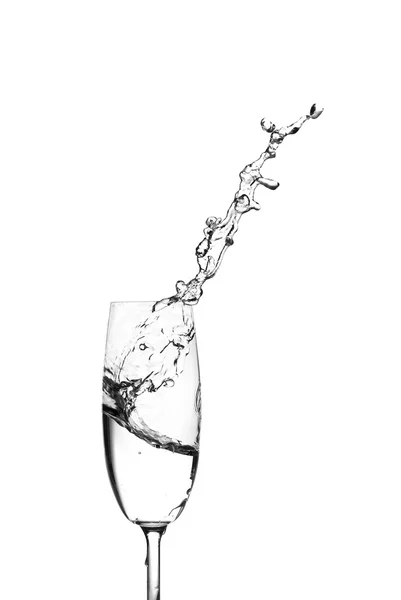 Agua salpicando de una copa de champán —  Fotos de Stock