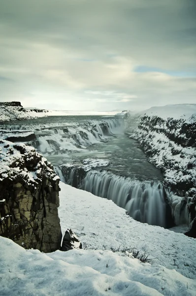 Gullfoss water in iceland — Stock Photo, Image