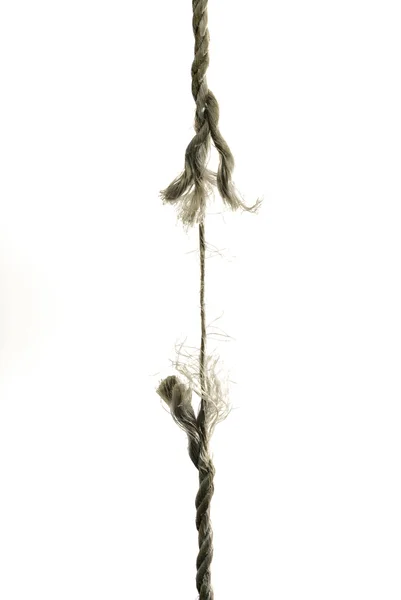 Frayed rope about to break — Stock Photo, Image