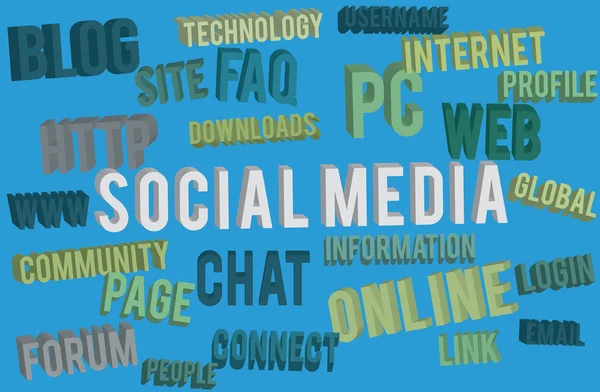 Social media words for internet — Stock Vector