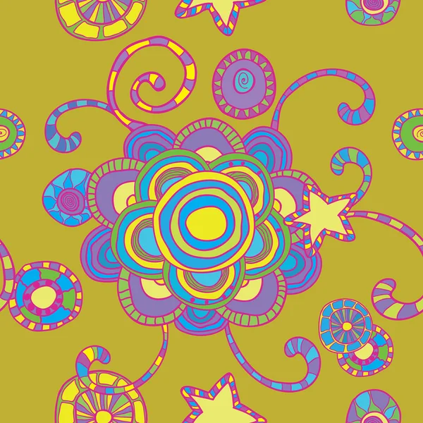 Seamless pattern psychedelic picture — Stock Vector