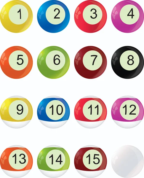 stock vector Vector billiard balls