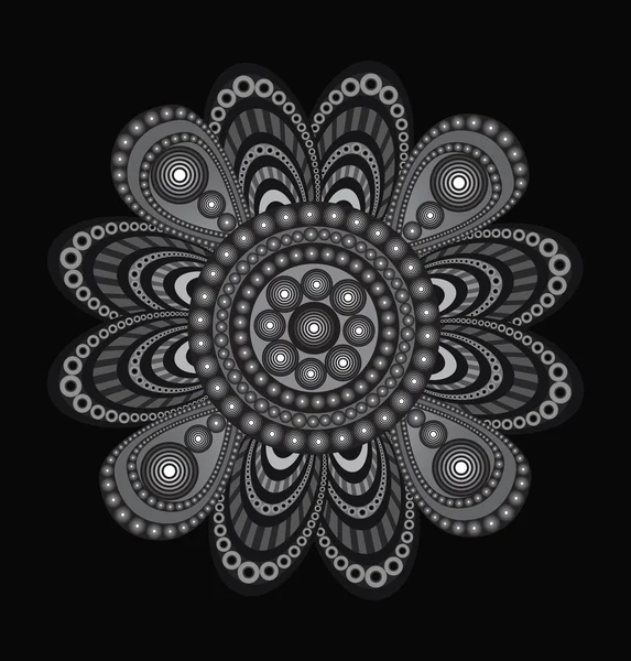 Vector zwarte psychedelische cirkels — Stockvector