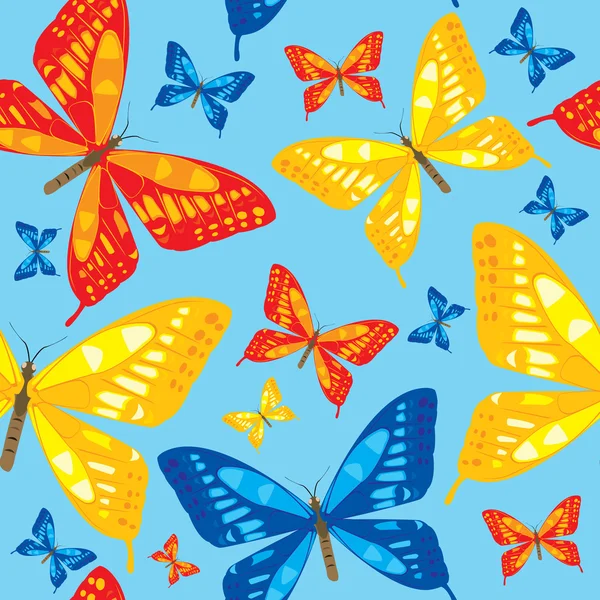 stock vector Bright seamless pattern with butterfly - vector illustration