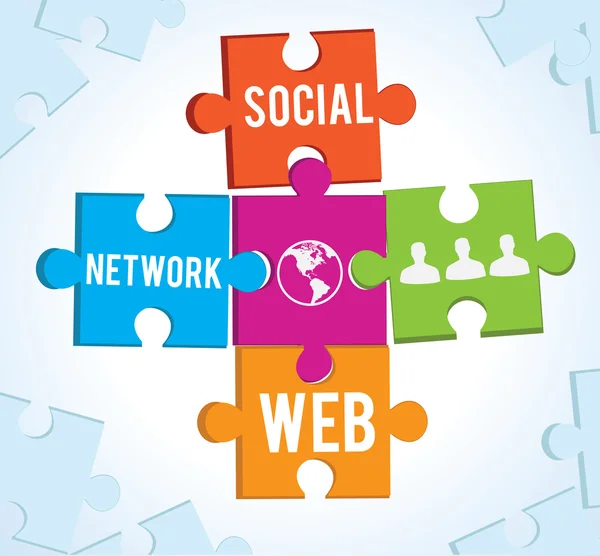 Puzzels van het sociale netwerk — Stockvector