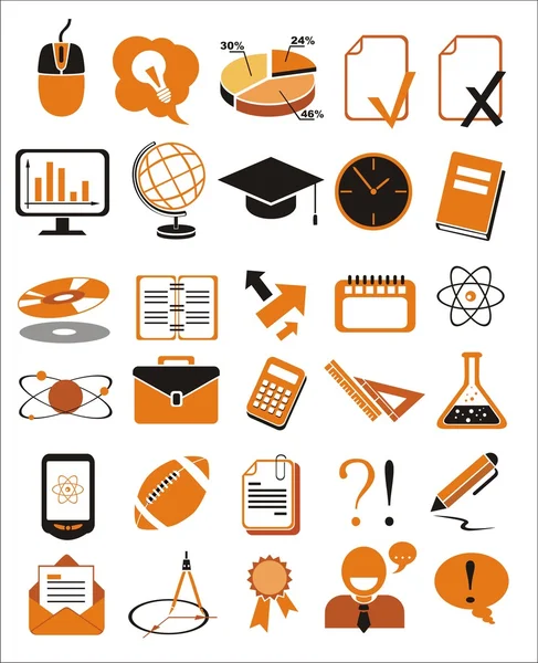 30 educação ícones conjunto ilustração vetorial — Vetor de Stock