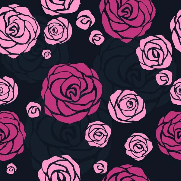 Sömlös rosor mönster — Stock vektor