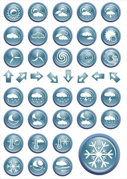 stock vector Vector weather icon set buttons