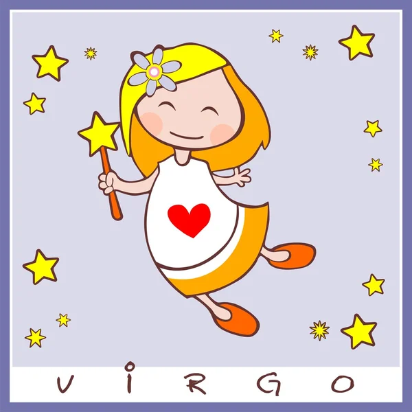 Baby birth greeting card with starsign — Stock Vector