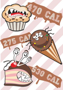Monster Sweets and its Calories clipart