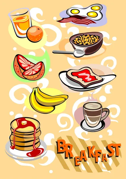 Desayuno Menú Fotos — Vector de stock