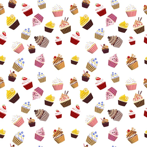 Cupcake zökkenőmentes textúra — Stock Vector