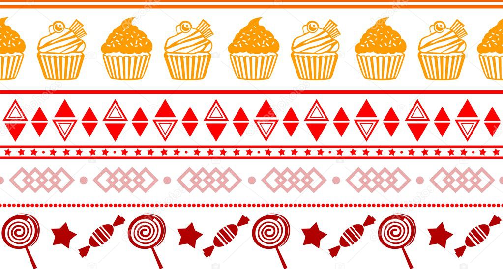 Seamless confectionery colorful border