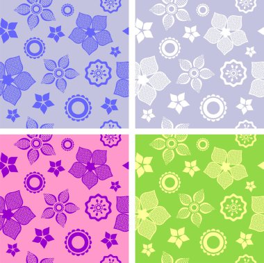 Seamless flower pattern clipart