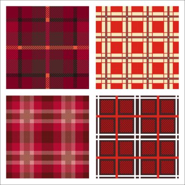 Seamless red cells fabric pattern clipart