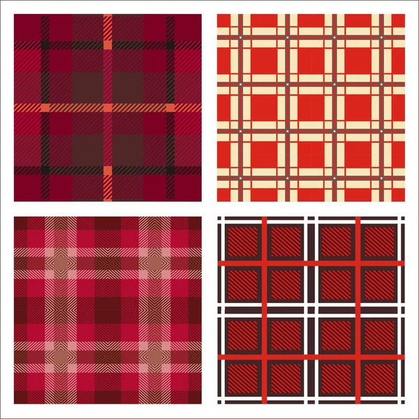 stock vector Seamless red cells fabric pattern