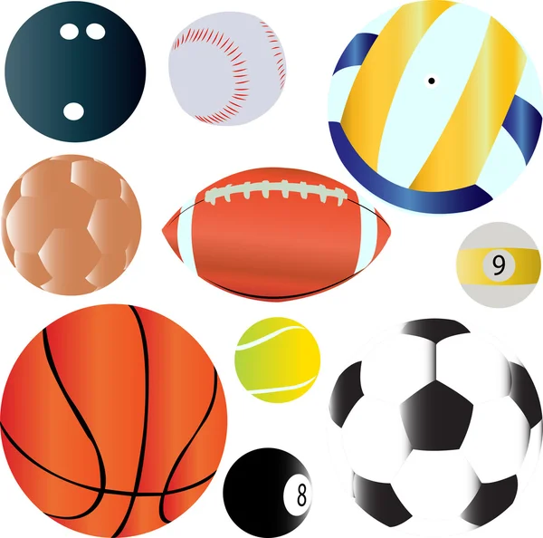 Sport labdák — Stock Vector