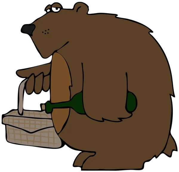 Urso em um piquenique — Fotografia de Stock