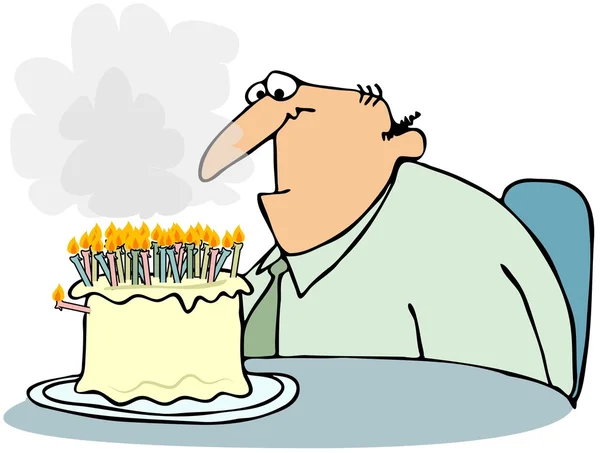 Gâteau avec trop de bougies — Photo