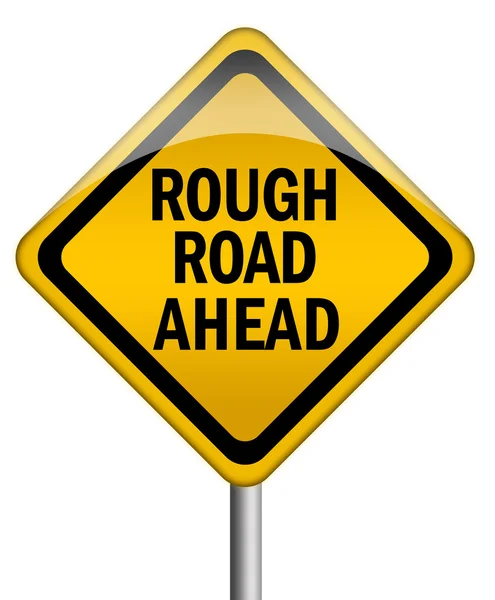 Rough road ahead sign — Stock Photo, Image