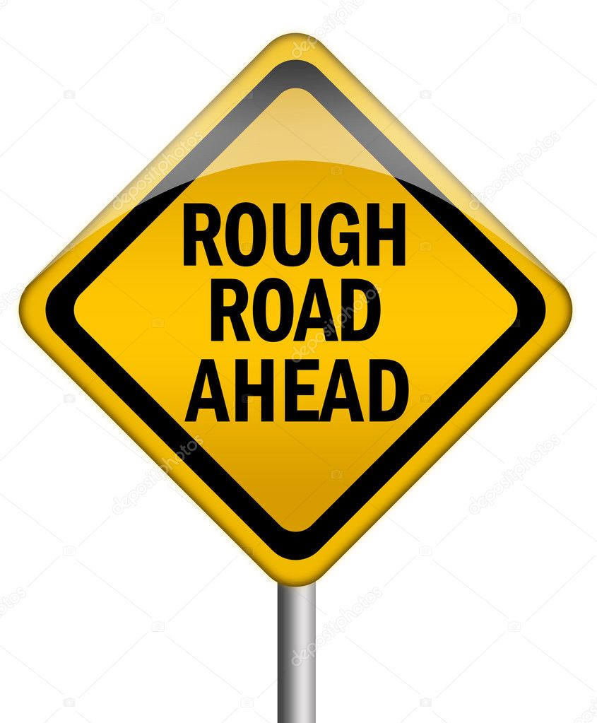 Rough road ahead sign