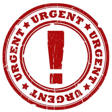 Urgent red ink stamp clipart