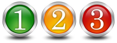 Numbers buttons clipart