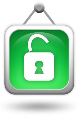 Open lock icon clipart