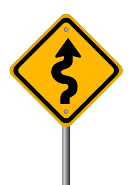 Curvy road sign clipart