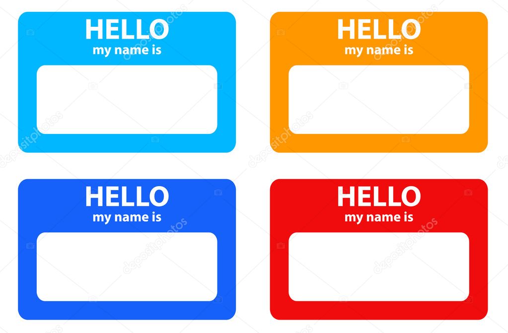 Hello my name card isolated on white