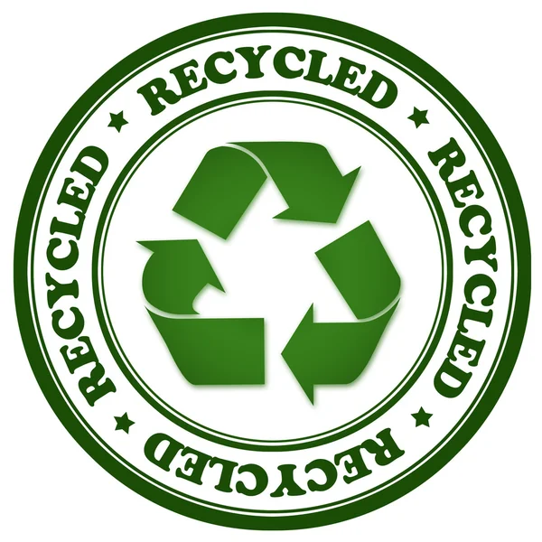 Sinal verde reciclado — Fotografia de Stock