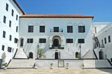 Courtyard and buildings in Elmina castle clipart