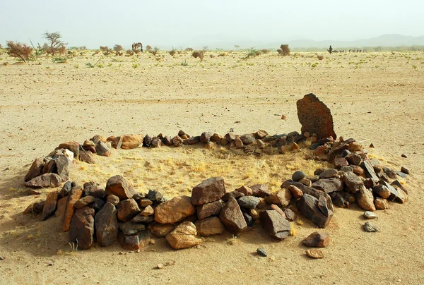 Pustynia Meczet w pobliżu powietrzu gór w Nigrze Obraz Stockowy