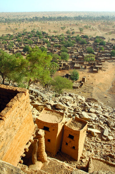 Vertical overview of a Dogon village