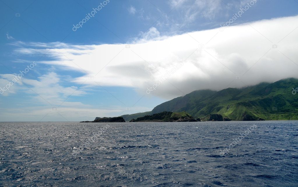 Clouds over russian Moneron island