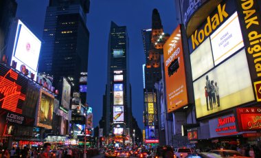 Times Square at night clipart