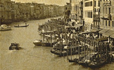 Vintage postcard of Rialto clipart