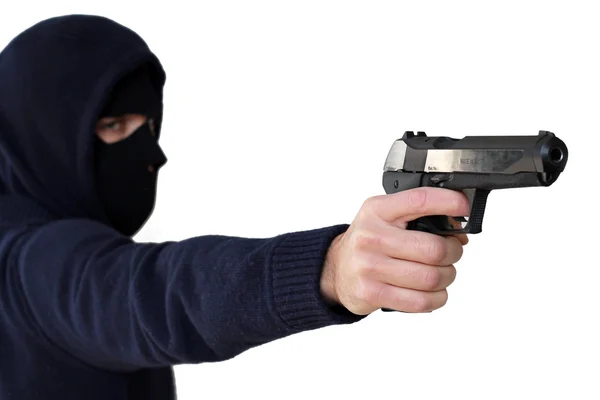 Robber with covered face — Stock Photo, Image