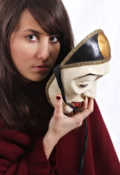 Chica joven con máscara — Foto de Stock