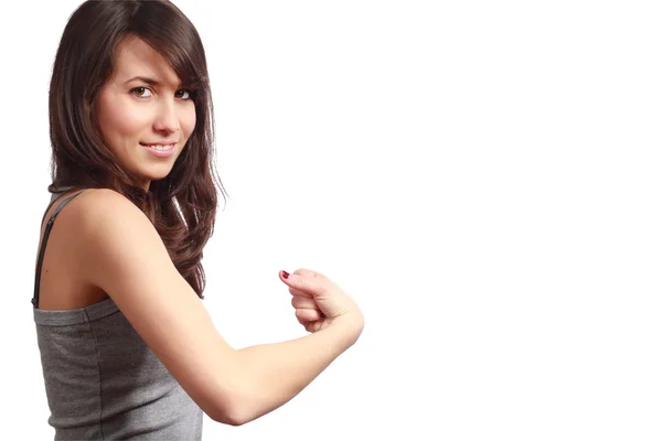 Athletic girl with strong arm — Stock Photo, Image