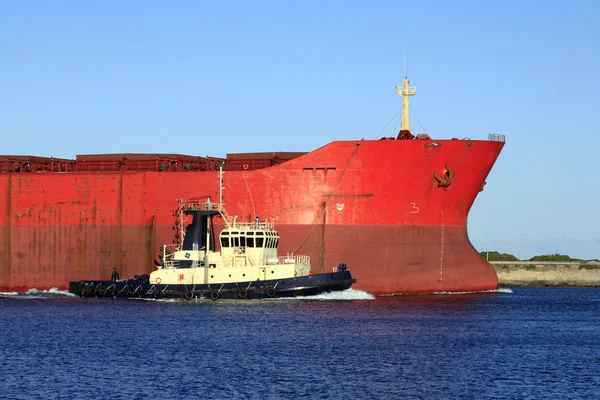 stock image Cargo Boat with Tug